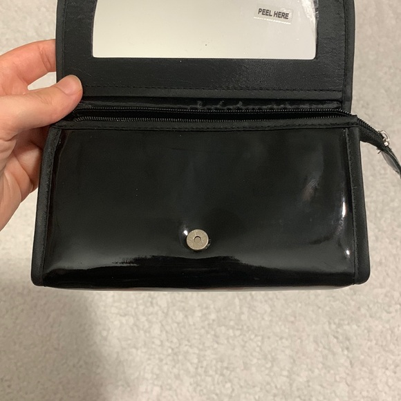 Black Patent Makeup Bag with Pink Bow - Picture 12 of 15